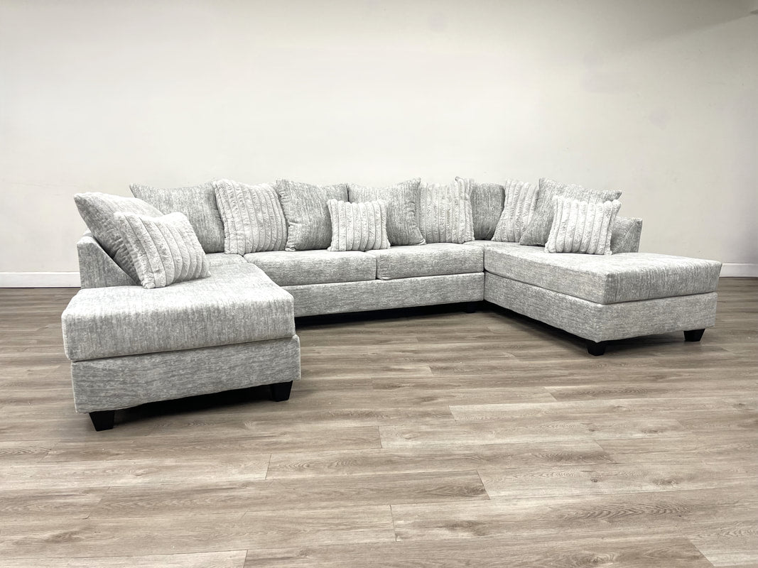 411 Gray Double Chaise Sectional HH