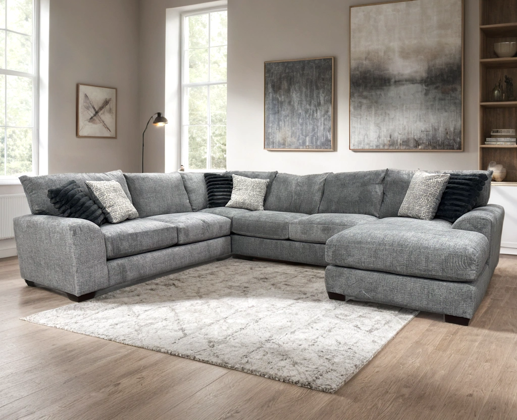 8600 Oversized Sectional Gray HH