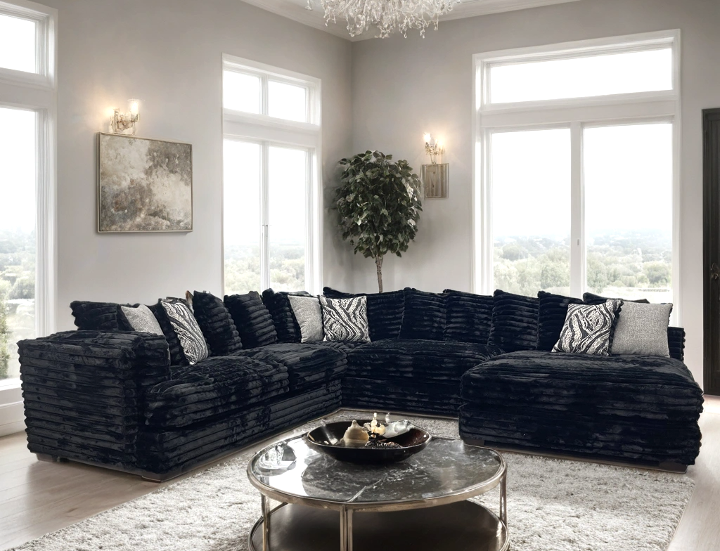 880 Black Oversized Sectional HH