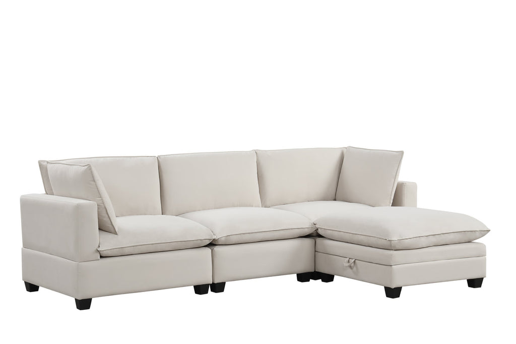 Cloud2 Cream Velvet Modular Sectional HH