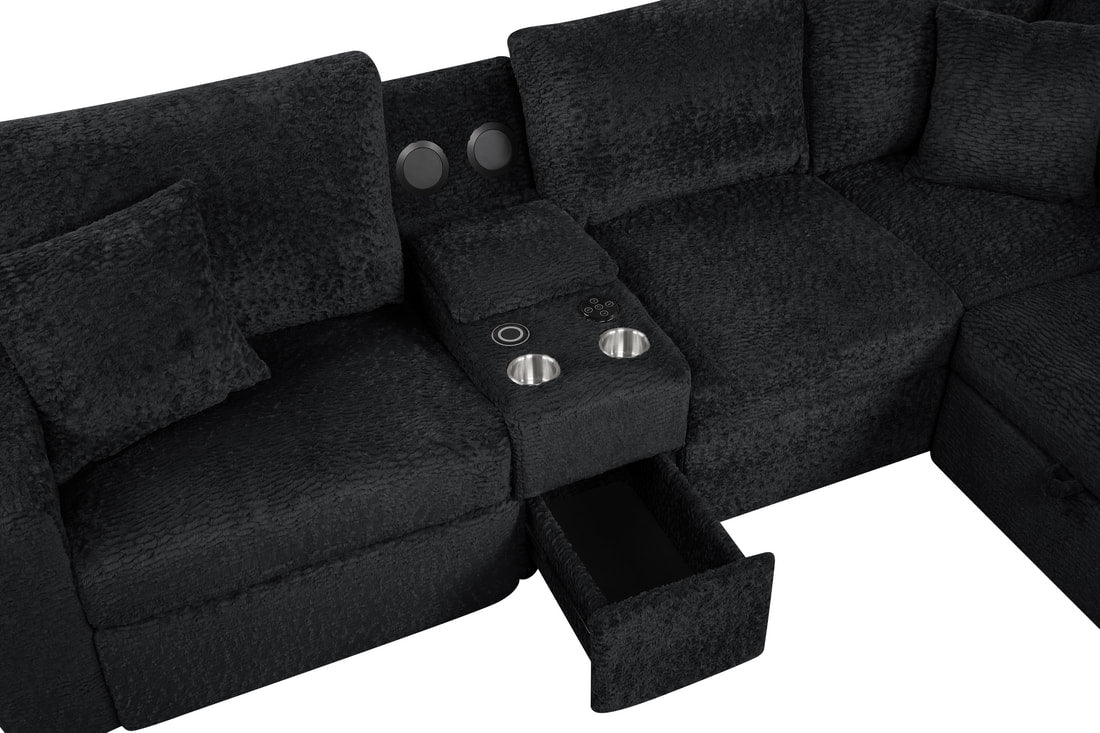 Hunter Black Sectional HH
