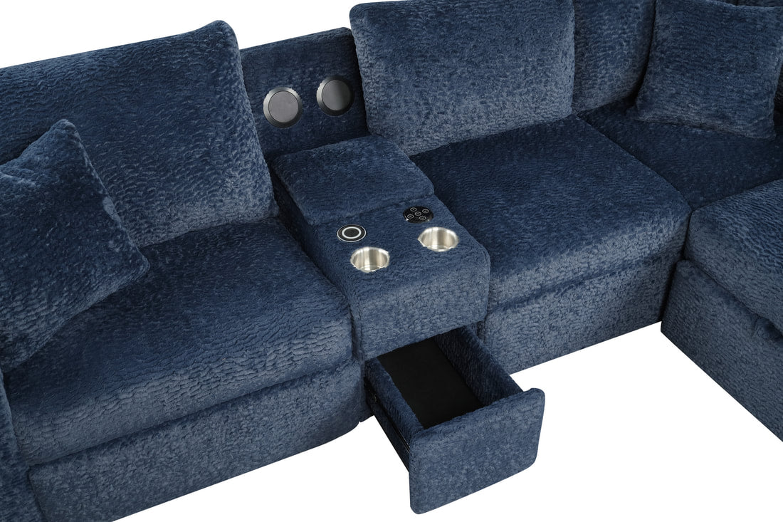 Hunter Blue Sectional HH