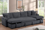 July Charcoal Double Storage Chaise HH