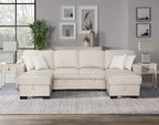 Sahara Beige - Double Storage Chaise Sectional HH