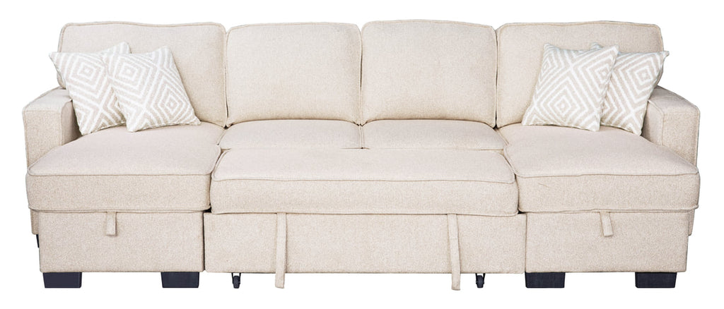 Sahara Beige - Double Storage Chaise Sectional HH