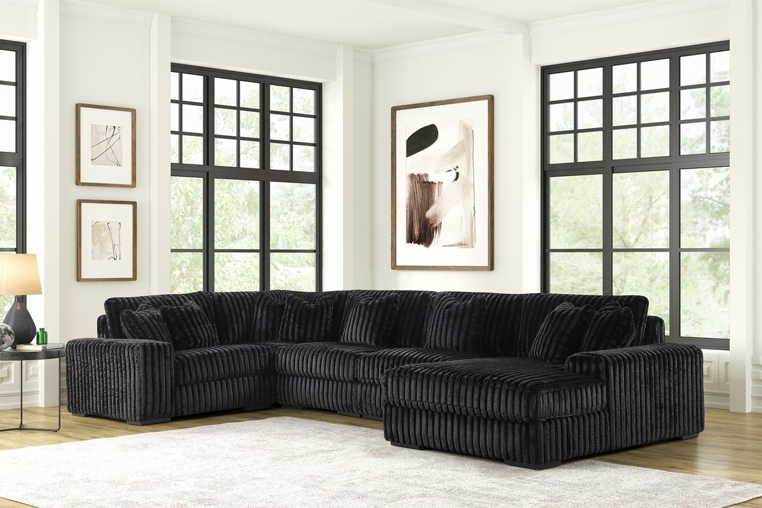 SEASONS2 BLACK 5PC Sectional HH