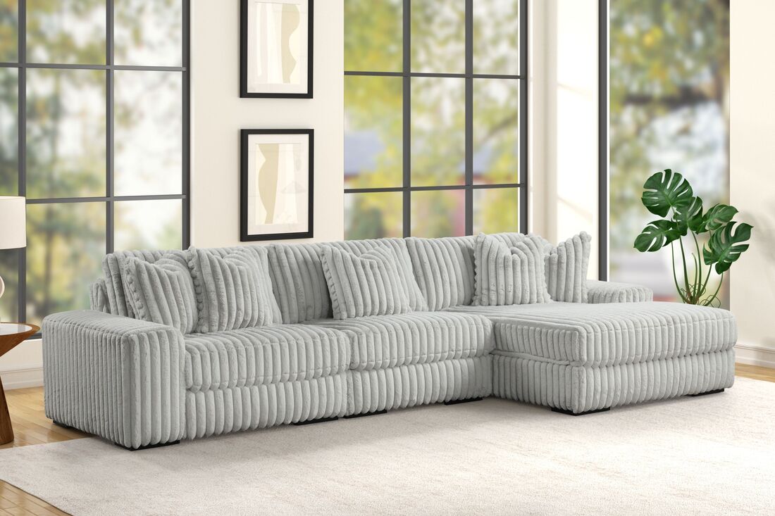Sunday2 Gray 3PC Sectional HH