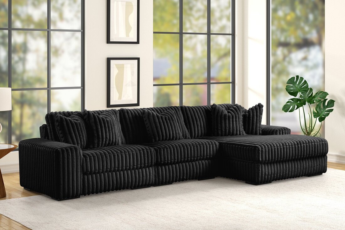 Sunday2 Black 3PC Sectional HH